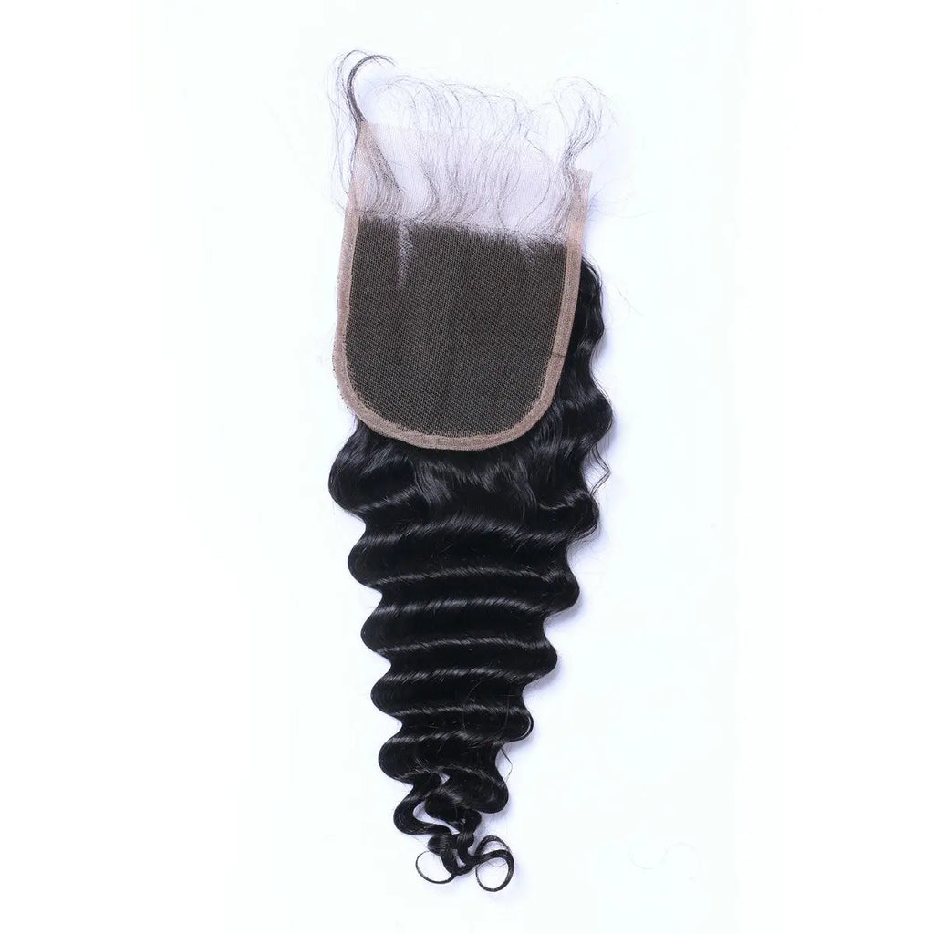 Deep Wave 4x4 Raw Human Hair Natural Black  Closure StylzPlusBeautyandHairConcepts