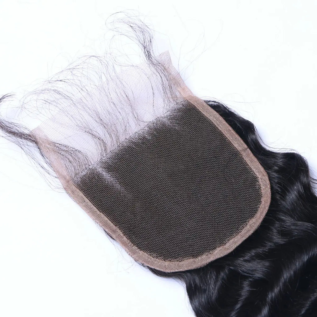 Deep Wave 4x4 Raw Human Hair Natural Black  Closure StylzPlusBeautyandHairConcepts