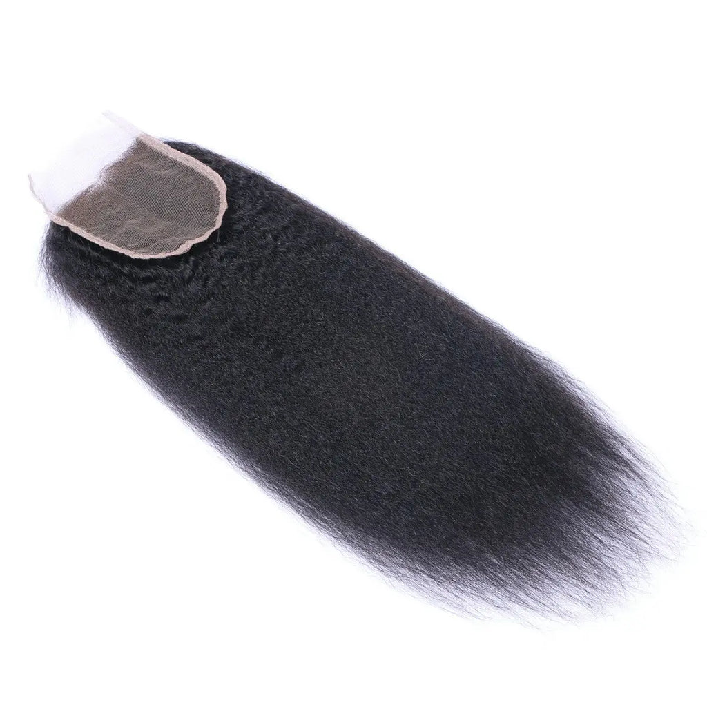 Kinky Straight 4x4 Raw Human Hair Natural Black Closure StylzPlusBeautyandHairConcepts