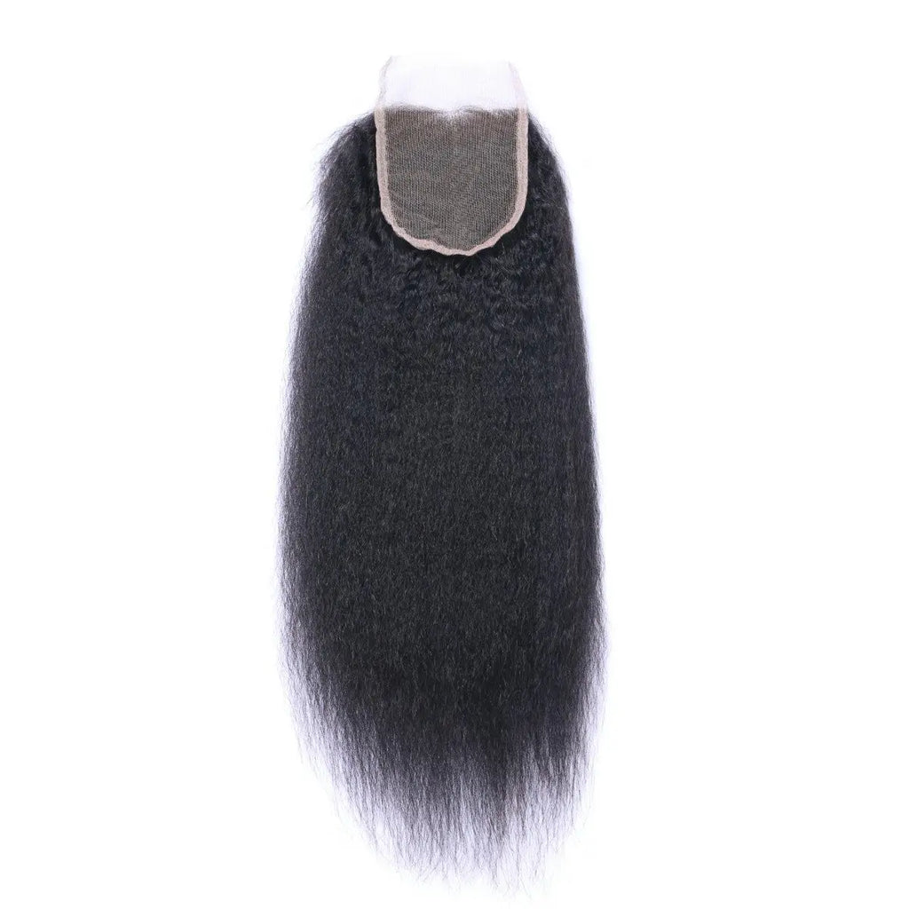 Kinky Straight 4x4 Raw Human Hair Natural Black Closure StylzPlusBeautyandHairConcepts
