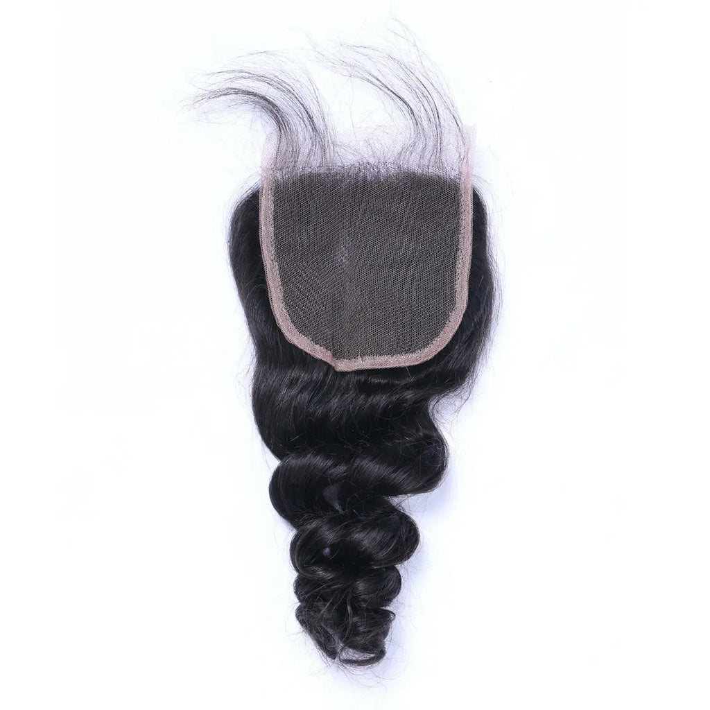Loose Wave 4x4 Raw Human Hair Natural Black Closure StylzPlusBeautyandHairConcepts