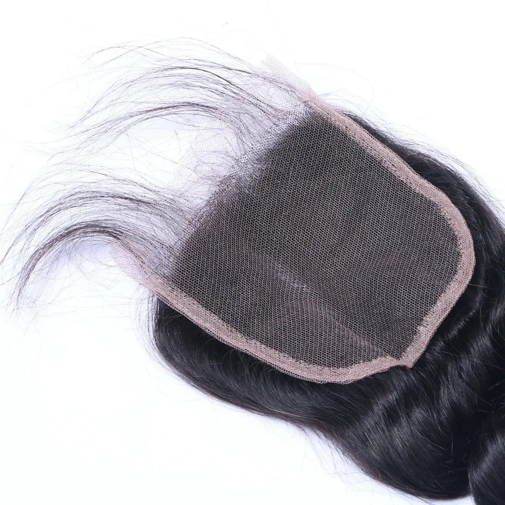 Loose Wave 4x4 Raw Human Hair Natural Black Closure StylzPlusBeautyandHairConcepts