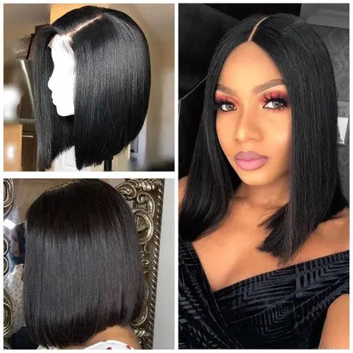Bob Style Straight 13*4 Transaprent Frontal Lace Wig Natural Black #1B StylzPlusBeautyandHairConcepts