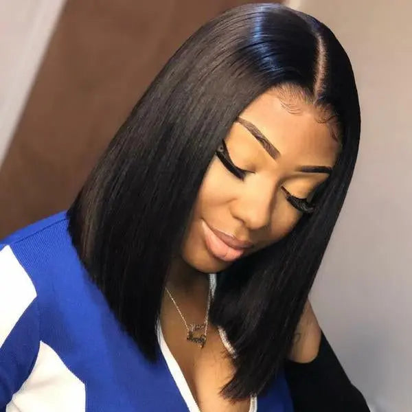 Bob Style Straight 13*4 Transaprent Frontal Lace Wig Natural Black #1B StylzPlusBeautyandHairConcepts