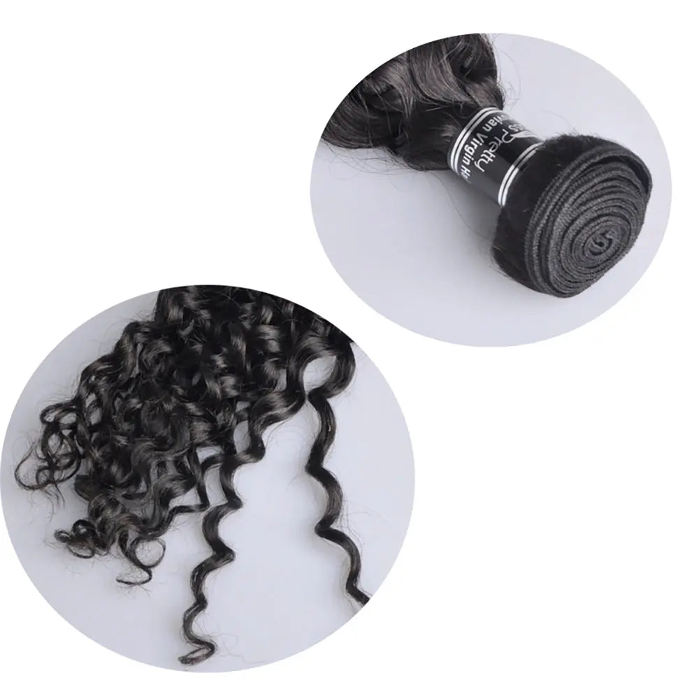 3 Bundle Deals With 4*4  Closure Italy Curly Raw Human Hair Natural Black StylzPlusBeautyandHairConcepts