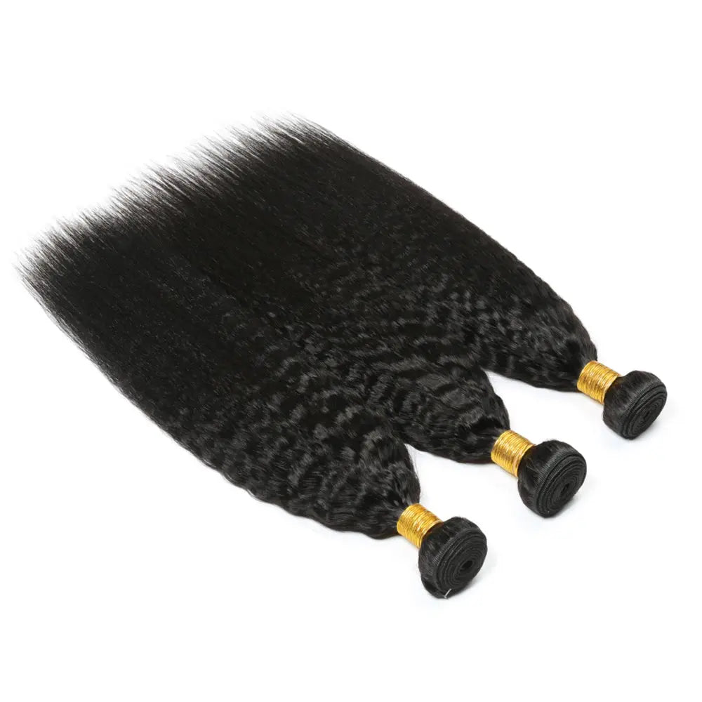 3 Bundle Deals With 4*4 Closure Kinky Straight Raw Human Hair Natural Black StylzPlusBeautyandHairConcepts
