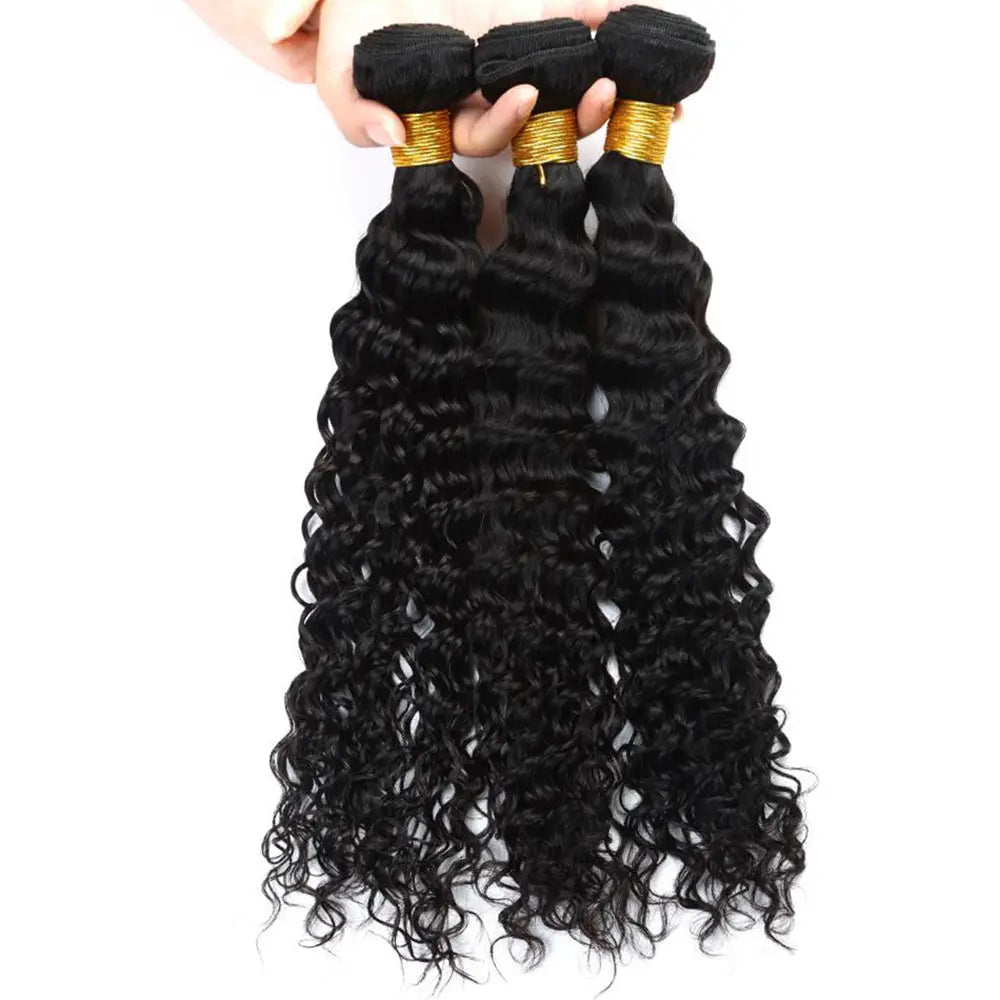 3 Bundle Deals With 4*4  Closure Deep Curly Raw Human Hair Natural Black StylzPlusBeautyandHairConcepts