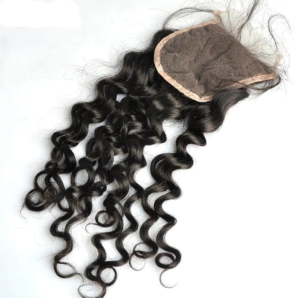 3 Bundle Deals With 4*4  Closure Italy Curly Raw Human Hair Natural Black StylzPlusBeautyandHairConcepts