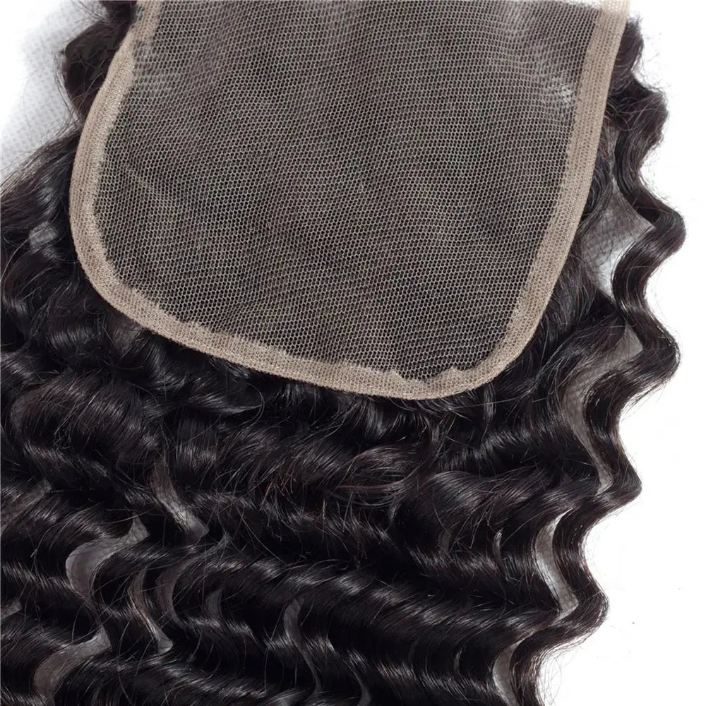 3 Bundle Deals With 4*4 Closure Kinky Curly Raw Human Hair Natural Black StylzPlusBeautyandHairConcepts