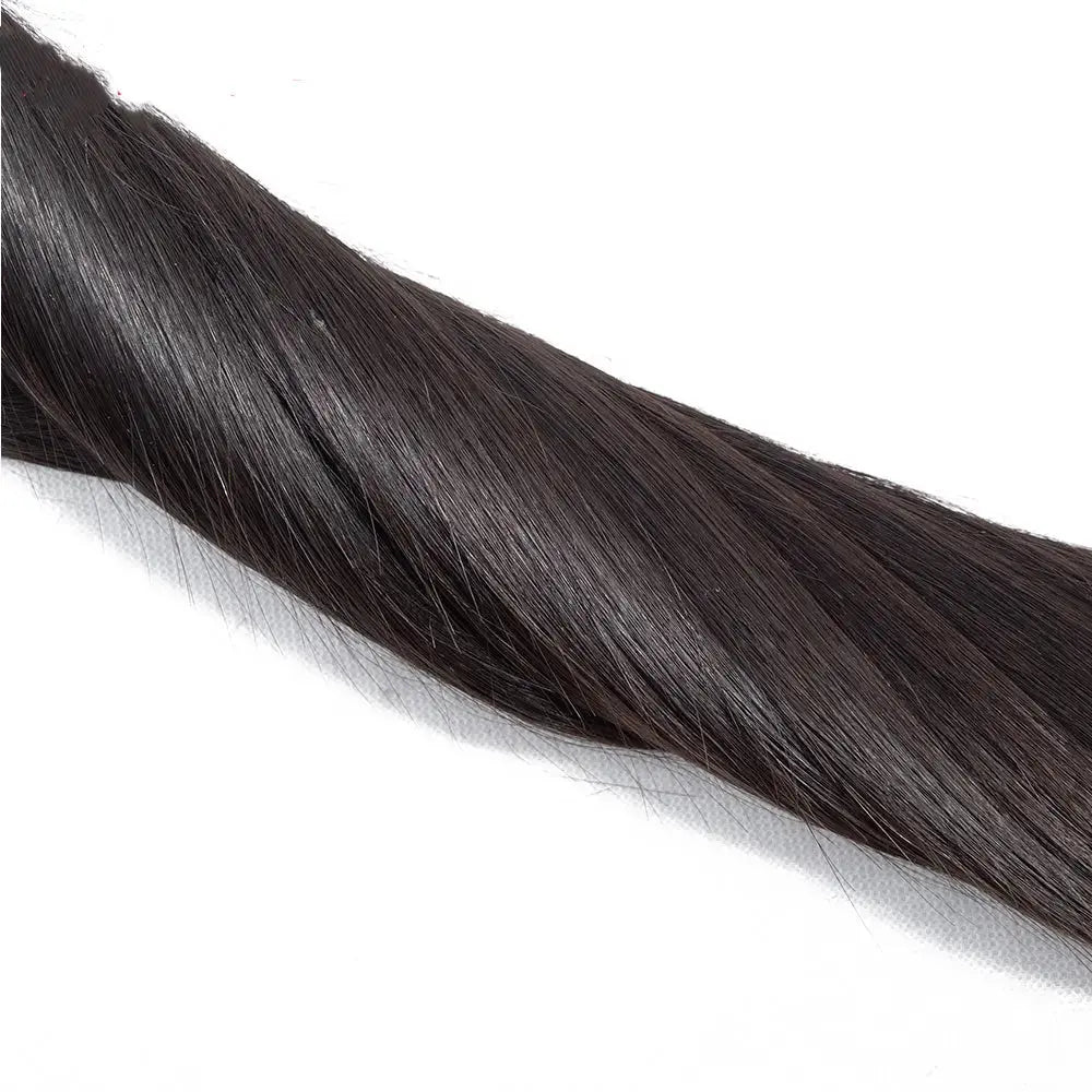 3 Bundle Deals With 4*4 Closure Straight RAW Human Hair Natural Black StylzPlusBeautyandHairConcepts