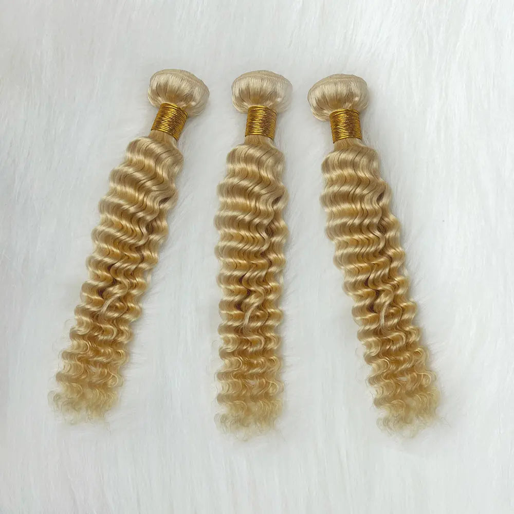 Deep Wave Human Hair #613 Blonde Bundles  (100grams) StylzPlusBeautyandHairConcepts