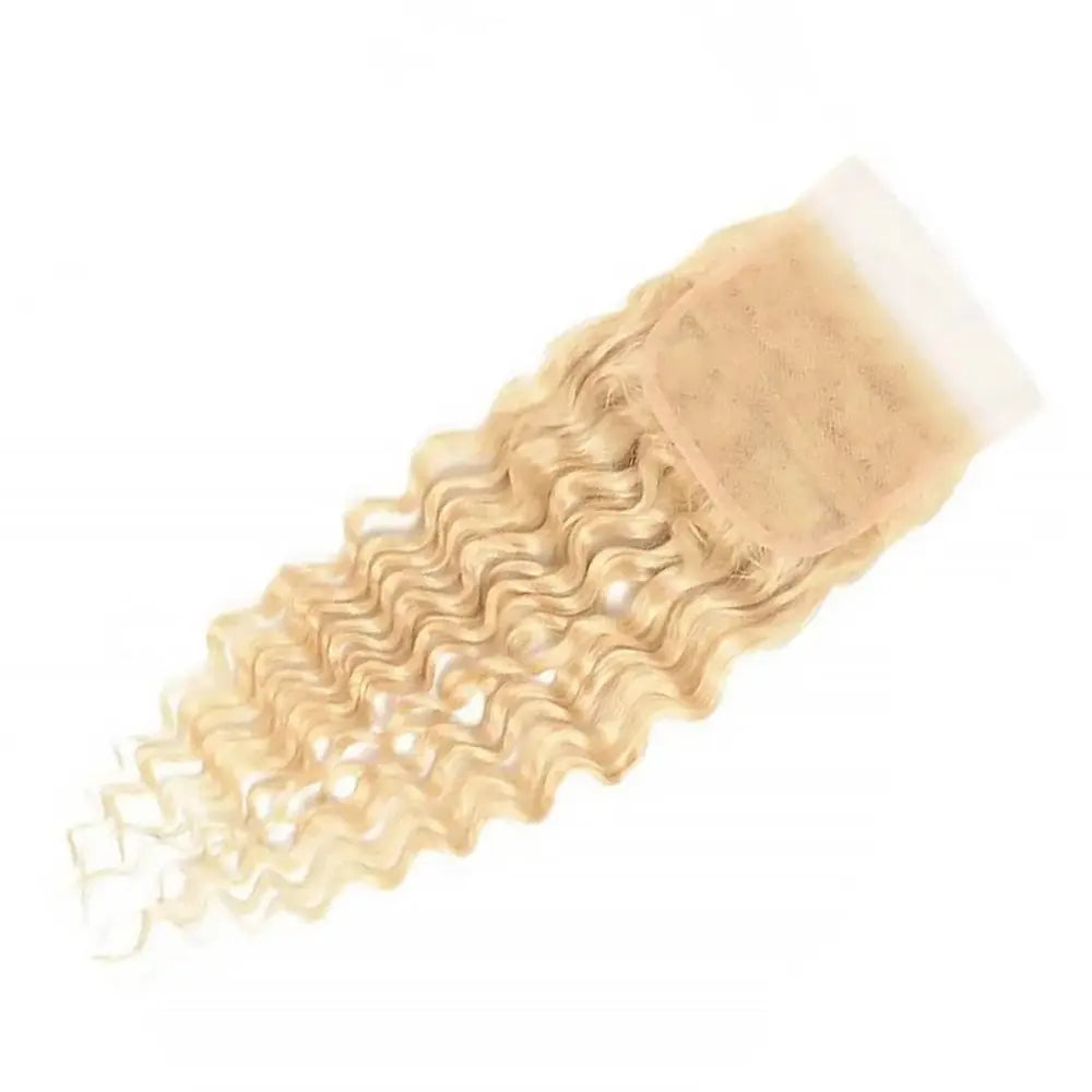 #613 Deep Wave 4x4 Human Hair Blonde Closure StylzPlusBeautyandHairConcepts