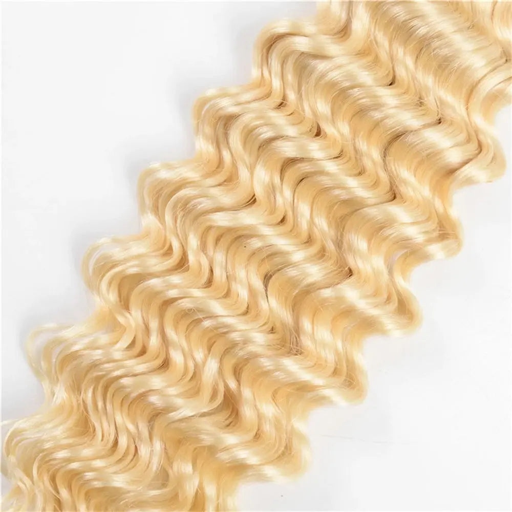 #613 Deep Wave 13x4 Human Hair Blonde Frontal StylzPlusBeautyandHairConcepts