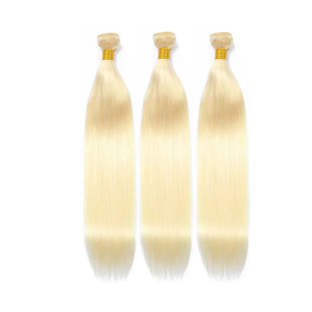 Straight Human Virgin Hair #613 Blonde 3 Bundles Deal StylzPlusBeautyandHairConcepts