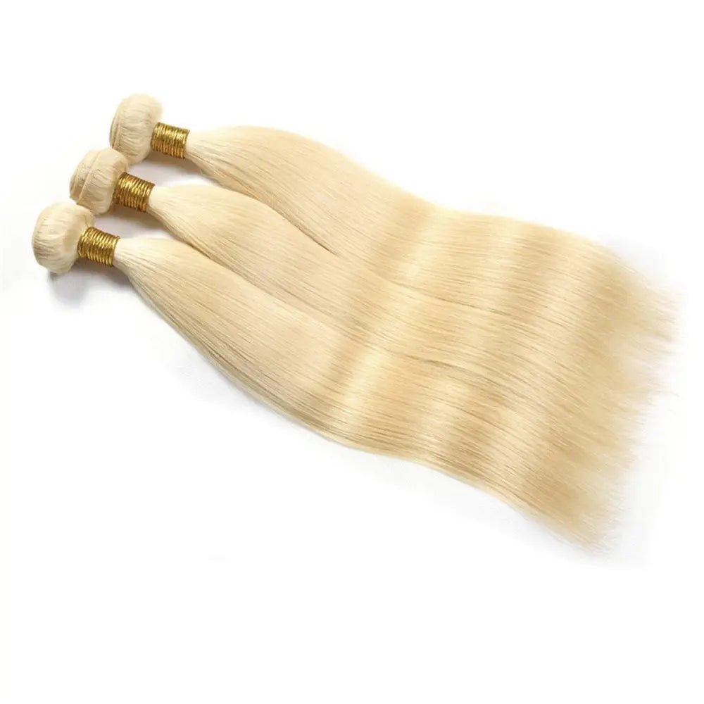 Straight Human Virgin Hair #613 Blonde 3 Bundles Deal StylzPlusBeautyandHairConcepts