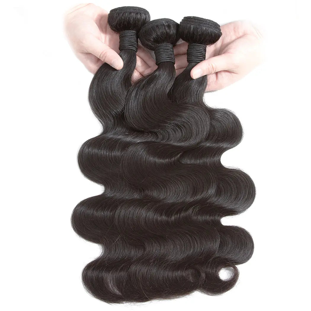 3 Bundle Deals With 4*4 Closure Body Wave Raw Human Hair Natural Black StylzPlusBeautyandHairConcepts