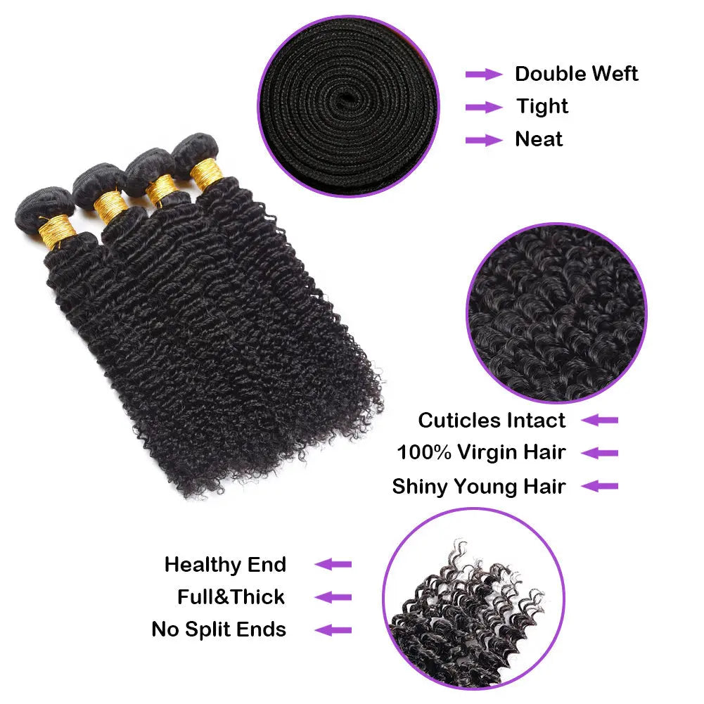 Deep Curly Raw Human Hair Natural Black Bundles (100 grams) StylzPlusBeautyandHairConcepts