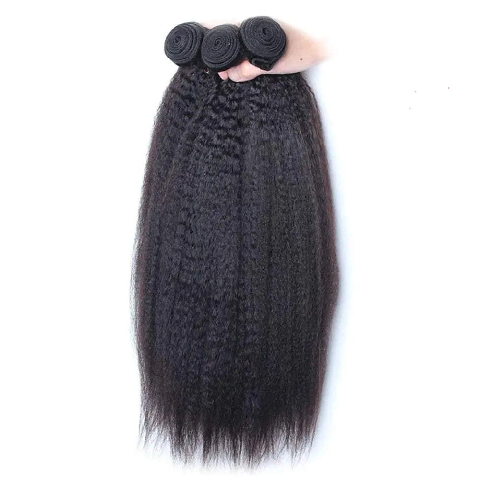 3 Bundle Deals Kinky Straight Raw Human Hair Natural Black StylzPlusBeautyandHairConcepts