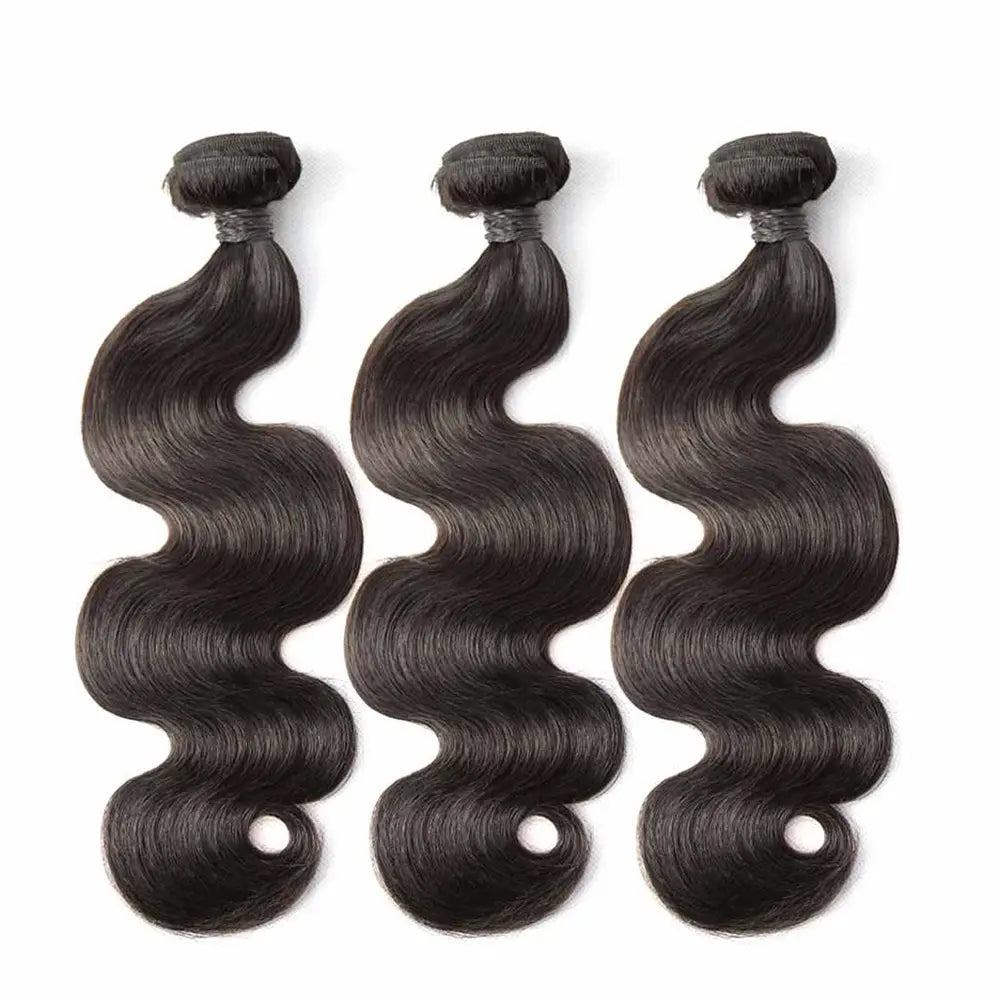 3 Bundle Deals With 13*4 Frontal Body Wave Raw Human Hair Natural Black StylzPlusBeautyandHairConcepts