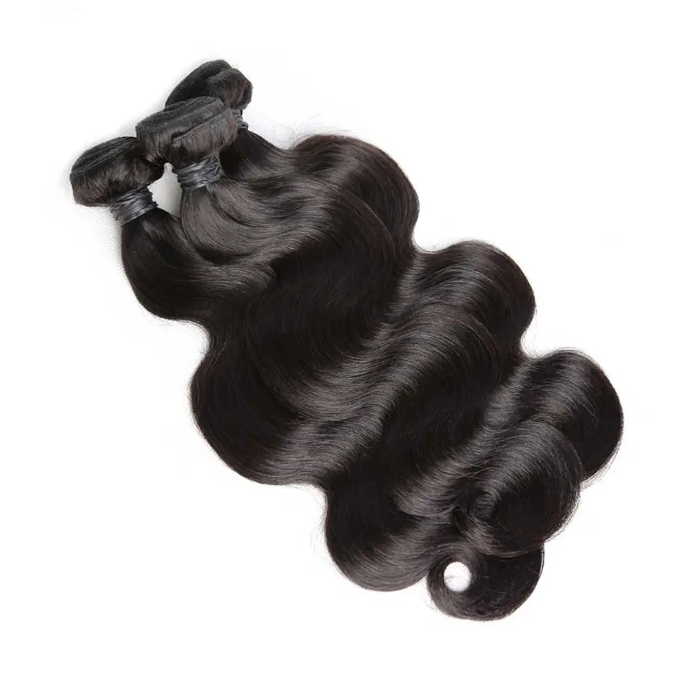 3 Bundle Deals With 13*4 Frontal Body Wave Raw Human Hair Natural Black StylzPlusBeautyandHairConcepts