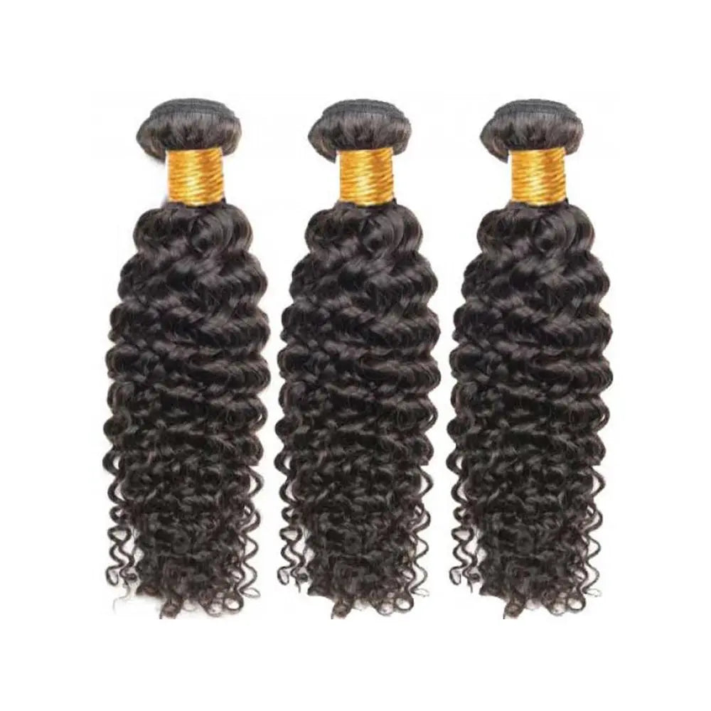 3 Bundle Deals With 13*4 Frontal Deep Curly Raw Human Hair Natural Black StylzPlusBeautyandHairConcepts