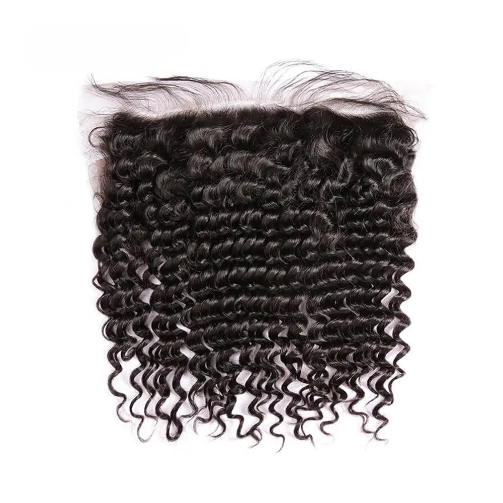 3 Bundle Deals With 13*4 Frontal Deep Curly Raw Human Hair Natural Black StylzPlusBeautyandHairConcepts