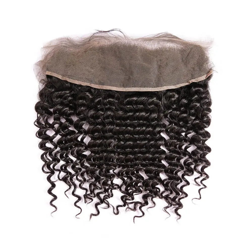 3 Bundle Deals With 13*4 Frontal Deep Curly Raw Human Hair Natural Black StylzPlusBeautyandHairConcepts