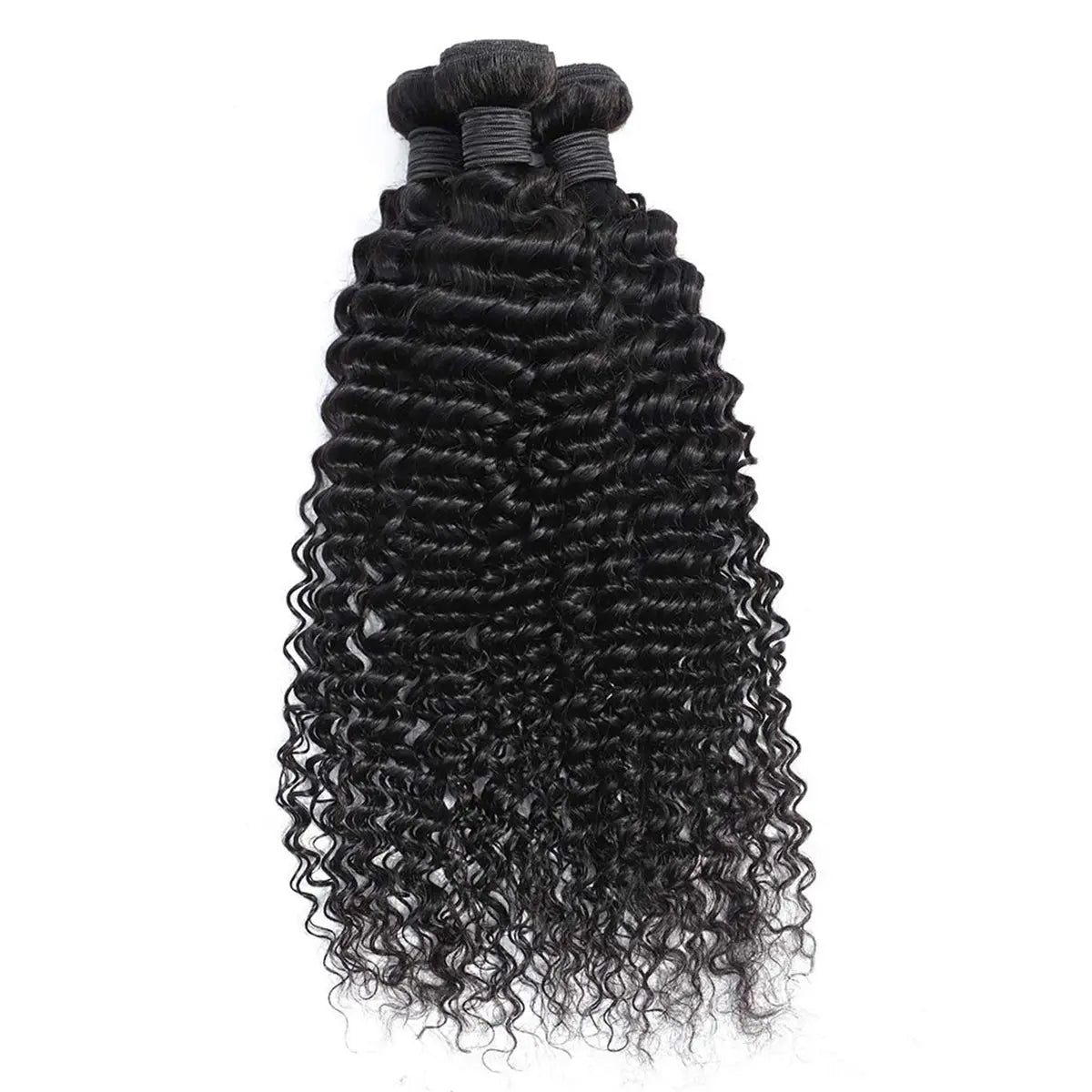 3 Bundle Deals With 13*4 Frontal Deep Curly Raw Human Hair Natural Black StylzPlusBeautyandHairConcepts