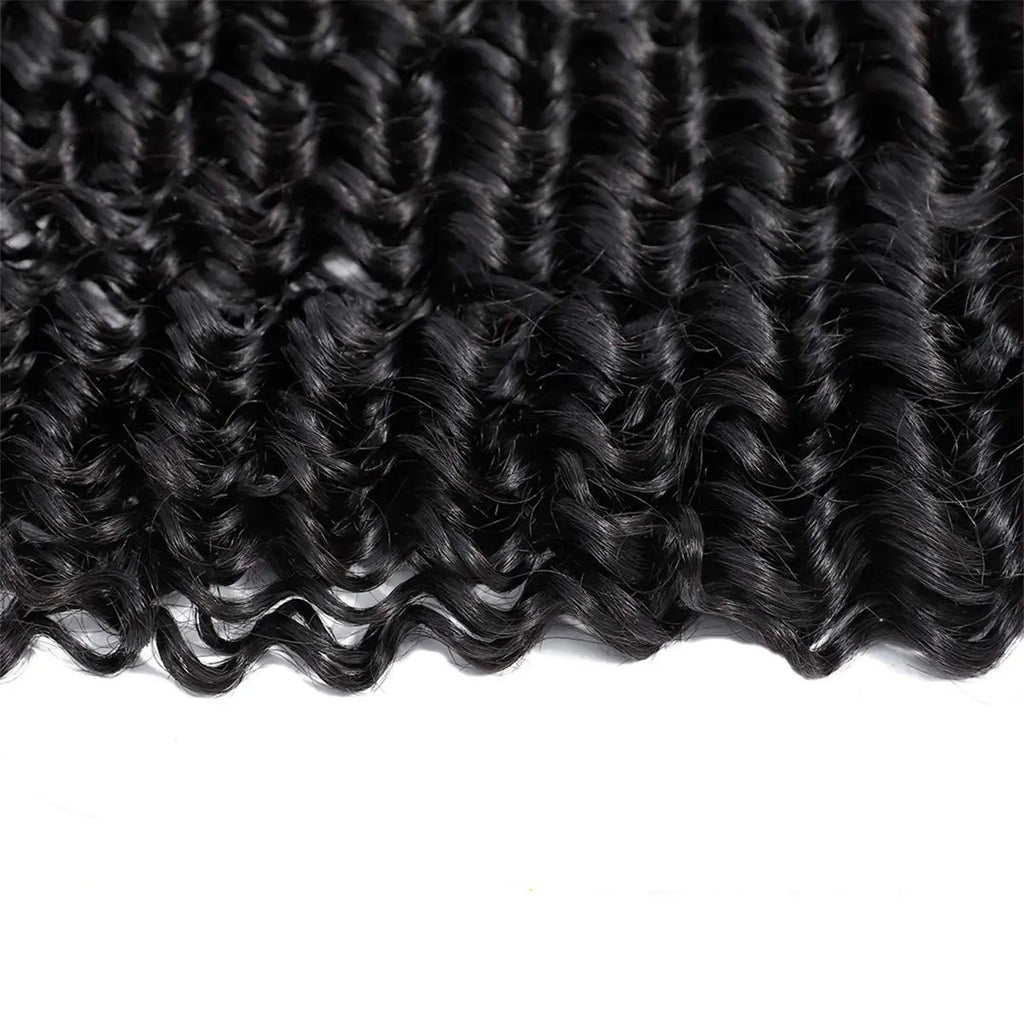 3 Bundle Deals With 13*4 Frontal Deep Curly Raw Human Hair Natural Black StylzPlusBeautyandHairConcepts