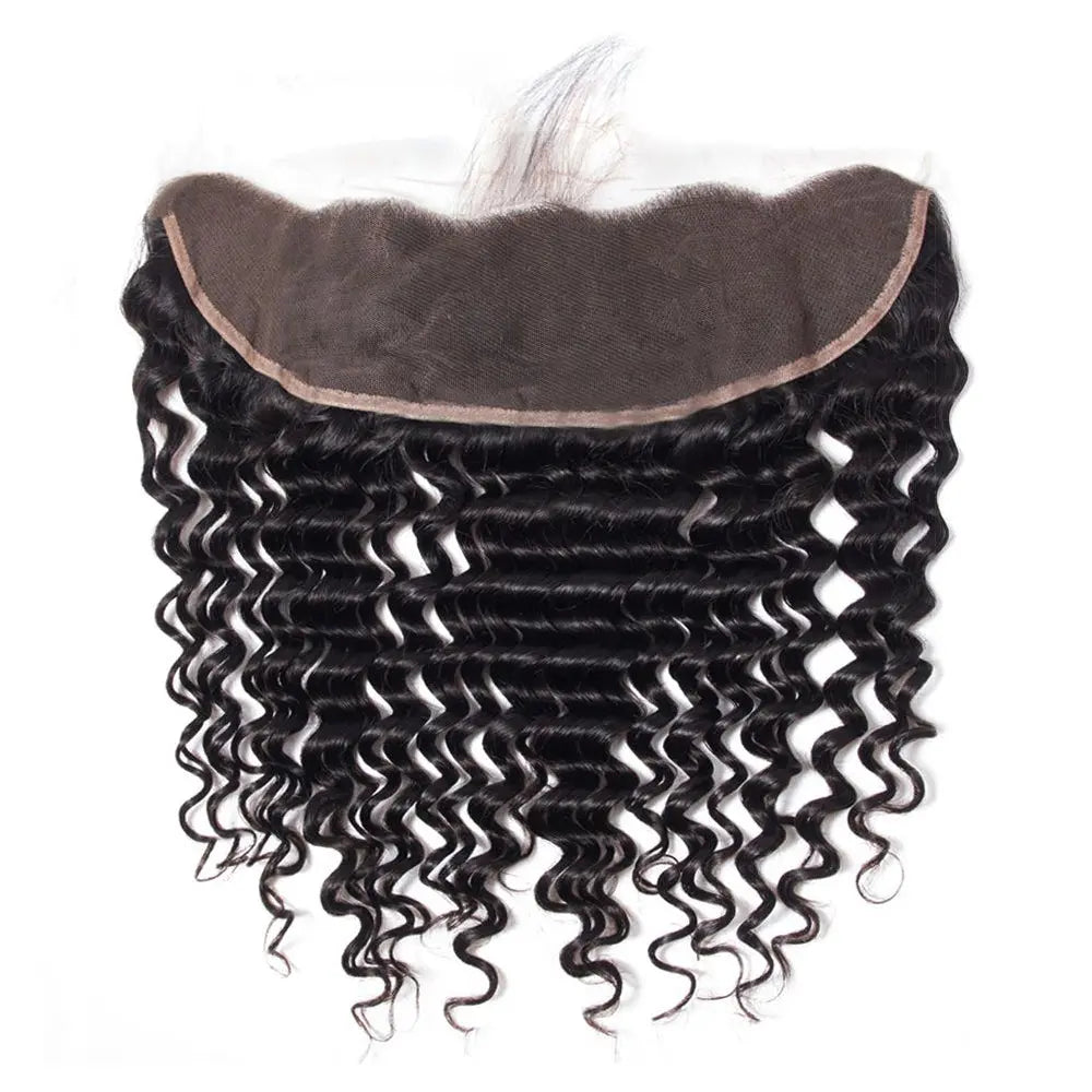 3 Bundle Deals With 13*4 Frontal Deep Wave Raw Human Hair Natural Black StylzPlusBeautyandHairConcepts