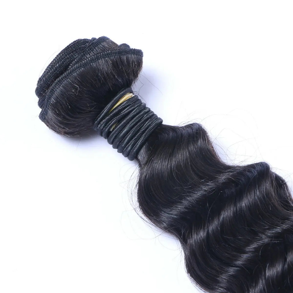 3 Bundle Deals With 13*4 Frontal Deep Wave Raw Human Hair Natural Black StylzPlusBeautyandHairConcepts
