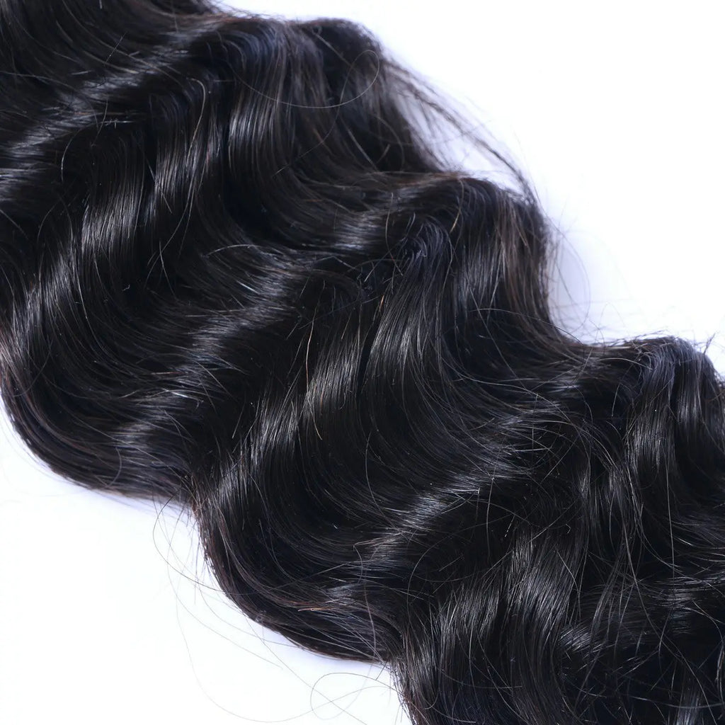 3 Bundle Deals With 13*4 Frontal Deep Wave Raw Human Hair Natural Black StylzPlusBeautyandHairConcepts
