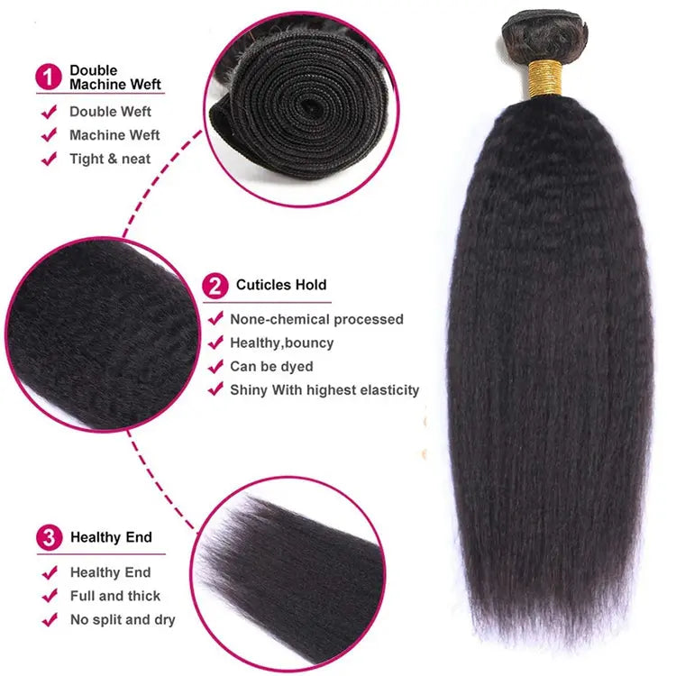 Raw Kinky Straight Hair Bundles - Human Hair Opulent Strandzz