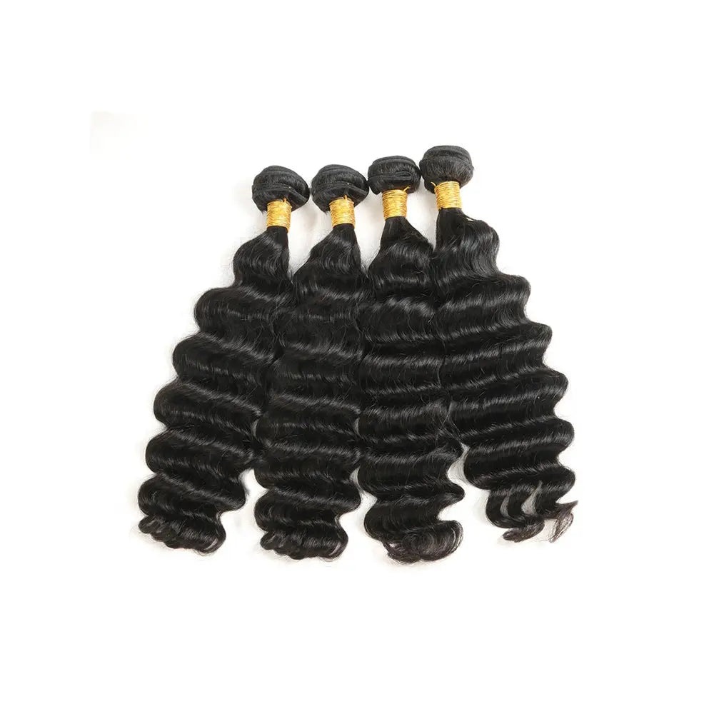 Loose Deep Curly Raw Human Hair Natural Black Bundles (100 grams) StylzPlusBeautyandHairConcepts