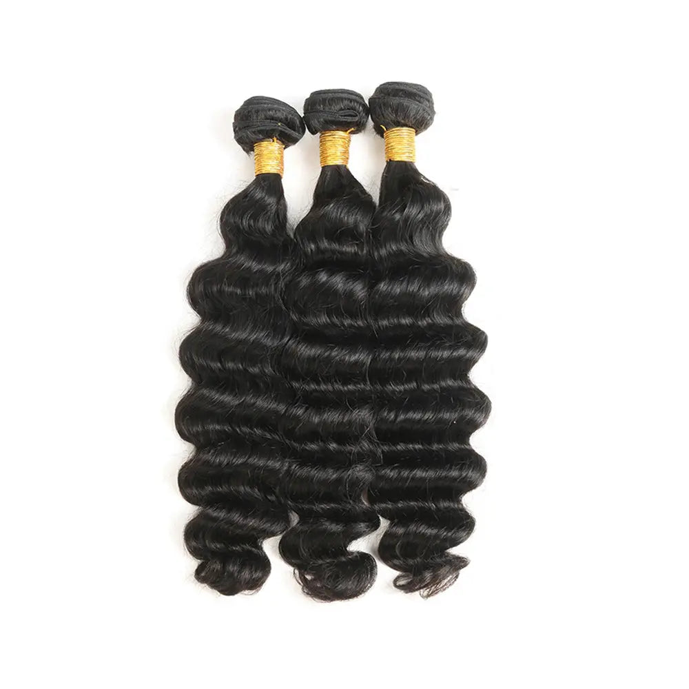 Loose Deep Curly Raw Human Hair Natural Black Bundles (100 grams) StylzPlusBeautyandHairConcepts