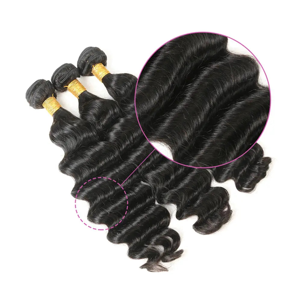 Loose Deep Curly Raw Human Hair Natural Black Bundles (100 grams) StylzPlusBeautyandHairConcepts