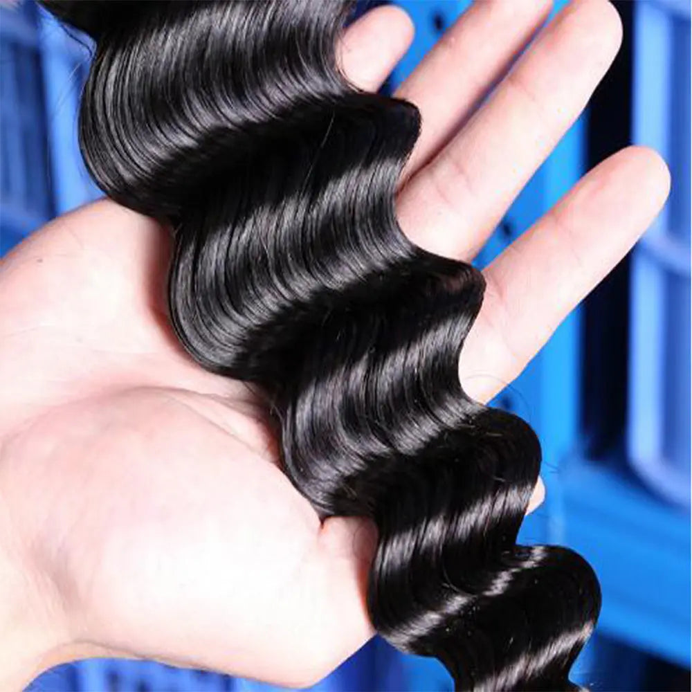 Loose Deep Curly Raw Human Hair Natural Black Bundles (100 grams) StylzPlusBeautyandHairConcepts
