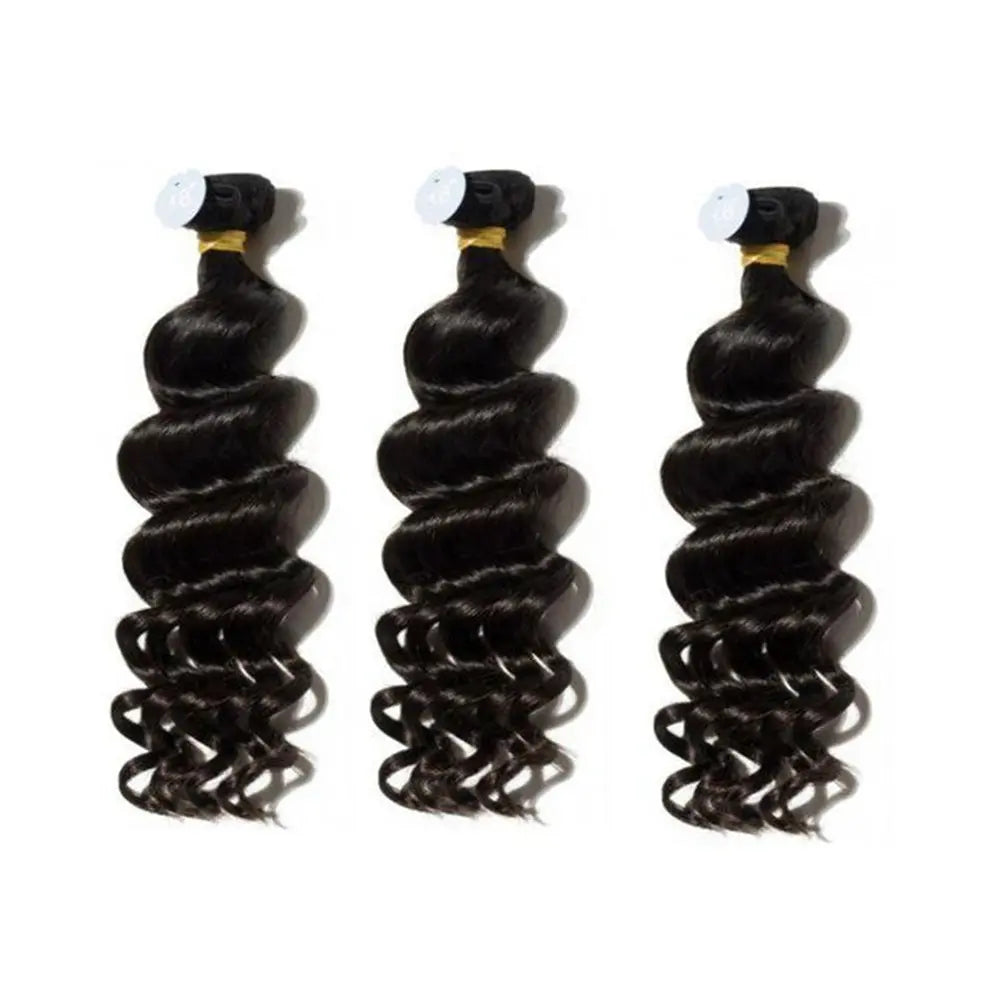 Loose Deep Curly Raw Human Hair Natural Black Bundles (100 grams) StylzPlusBeautyandHairConcepts