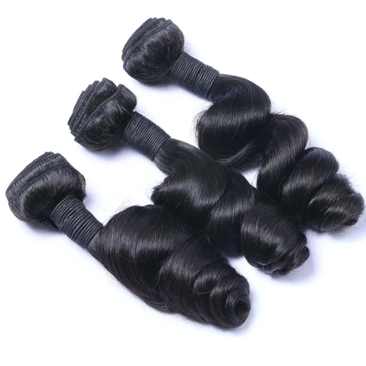 3 Bundle Deals With 4*4  Closure Loose Wave Raw Human Hair Natural Black StylzPlusBeautyandHairConcepts