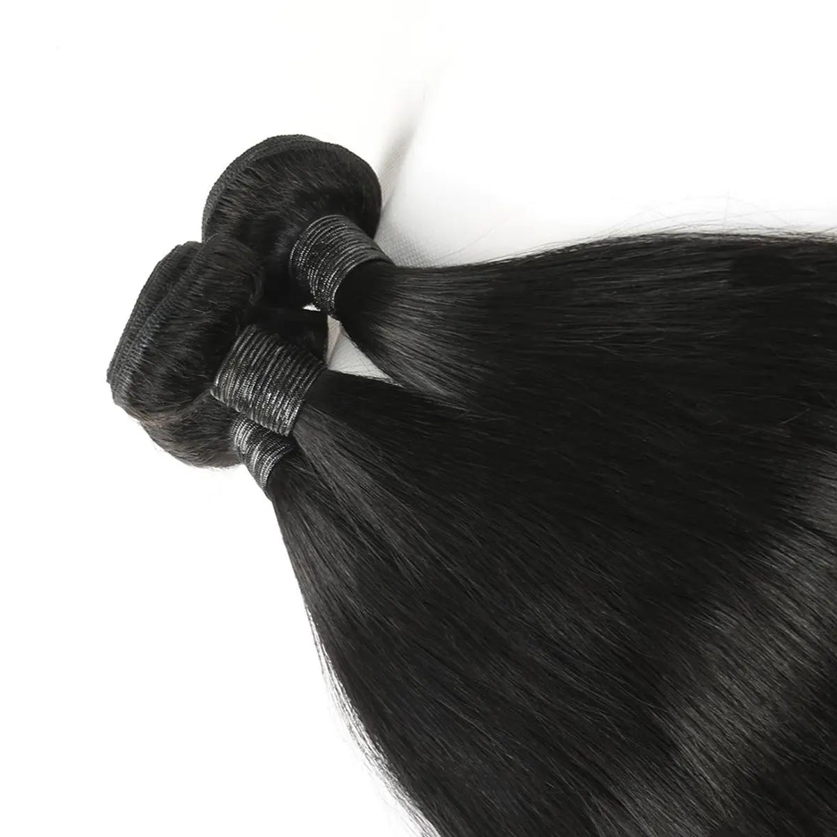 3 Bundle Deals With 13*4 Frontal Straight Raw Human Hair Natural Black StylzPlusBeautyandHairConcepts
